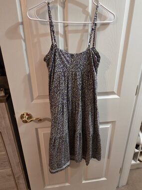 Old Navy Floral Print Tank Dress in Purple, Green, Black